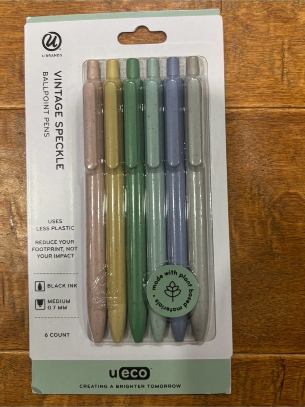 U Brands ueco Vintage Speckle Ballpoint Pens - Pastel Set of 6